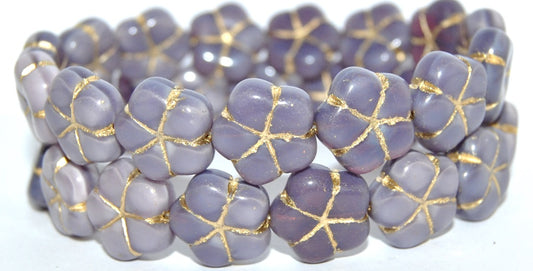 5-Petal Flower Pressed Glass Beads, (21350 54202), Glass, Czech Republic