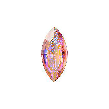 Navette Faceted Pointed Back (Doublets) Crystal Glass Stone, Pink 12 Mexico Opals (Mex-8), Czech Republic