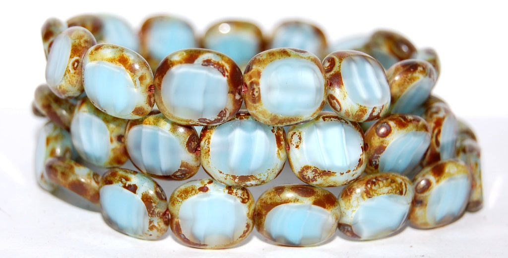 Table Cut Round Candy Beads, 66017 Travertin (66017 86800), Glass, Czech Republic