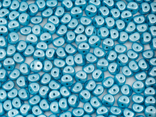 Es-o 2-hole round beads (like SuperDuo) Pastel Aqua (25019), Glass, Czech Republic