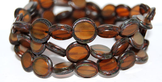 Table Cut Round Beads Eskooko, Opal Orange 43400 (11000 43400), Glass, Czech Republic