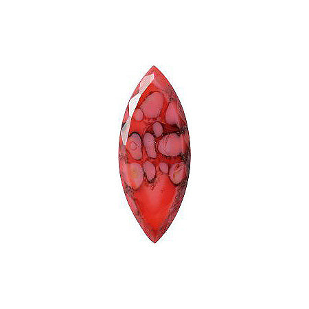 Navette Faceted Pointed Back (Doublets) Crystal Glass Stone, Red 6 Matrix Colours (Coral-Matrix), Czech Republic