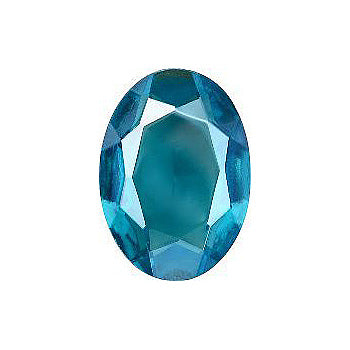 Oval Faceted Pointed Back (Doublets) Crystal Glass Stone, Aqua Blue 1 Transparent With Honey (60030-Ho), Czech Republic