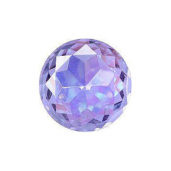 Round Faceted Pointed Back (Doublets) Crystal Glass Stone, Violet 3 Transparent With Blue Hematite (20210-Bh), Czech Republic