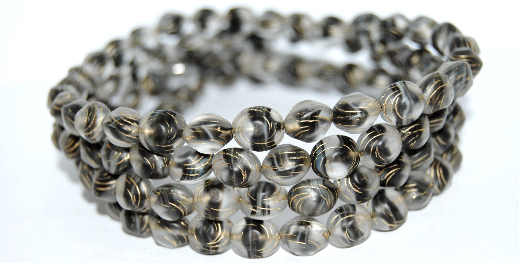 Spiral Snail Pressed Glass Beads, (15016B 54202M), Glass, Czech Republic