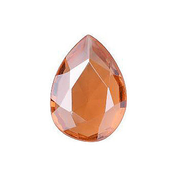 Pear Faceted Pointed Back (Doublets) Crystal Glass Stone, Pink 25 Transparent With Honey (70130-L-Ho), Czech Republic