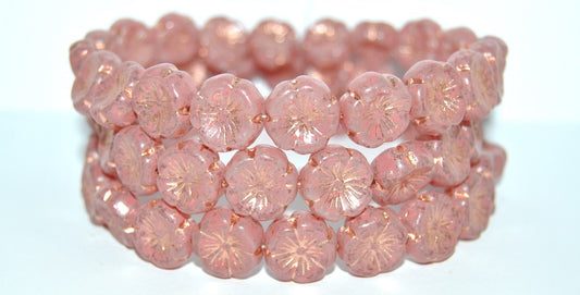 Hawaii Flower Pressed Glass Beads, (Lava Glass 43608 54200), Glass, Czech Republic