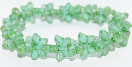Table Cut Butterfly Beads, (6208 Lava Glass 43616), Glass, Czech Republic