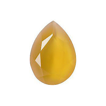 Pear Faceted Pointed Back (Doublets) Crystal Glass Stone, Yellow 7 Milky Colours (04030-10040-K), Czech Republic