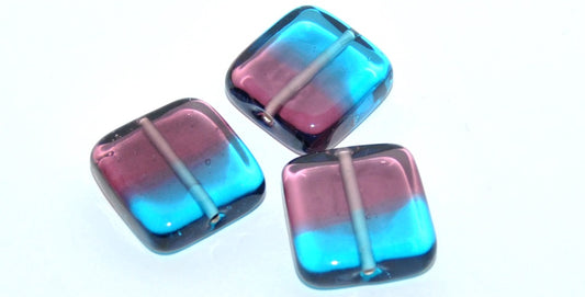 Czech Glass Hand Made Square Lampwork Beads, (M), Glass, Czech Republic