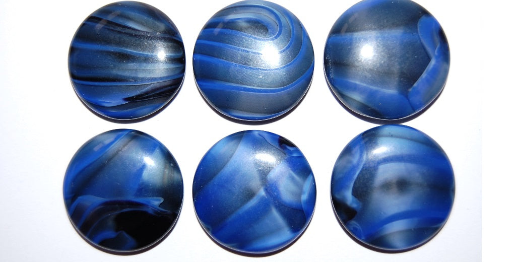 Cabochon Round Flat Back, (), Glass, Czech Republic