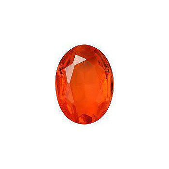 Oval Faceted Pointed Back (Doublets) Crystal Glass Stone, Orange 3 Transparent (90040), Czech Republic