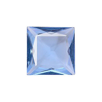 Square Faceted Pointed Back (Doublets) Crystal Glass Stone, Aqua Blue 7 Transparent (30010), Czech Republic