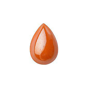 Pear Cabochons Flat Back Crystal Glass Stone, Orange 2 Opaque With Blue Hematite (93130-Bh), Czech Republic