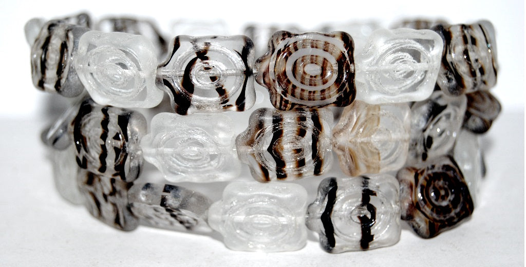 Table Cut Turtle Beads, Mixed Colors Silver Lined Crystal (Mix 1), Glass, Czech Republic