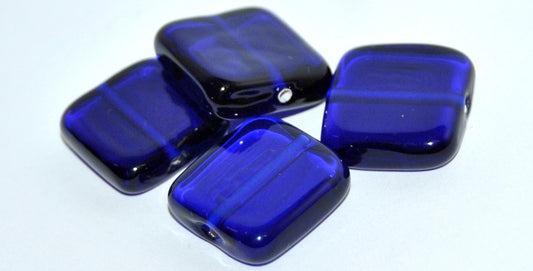 Czech Glass Hand Made Square Lampwork Beads, (C), Glass, Czech Republic