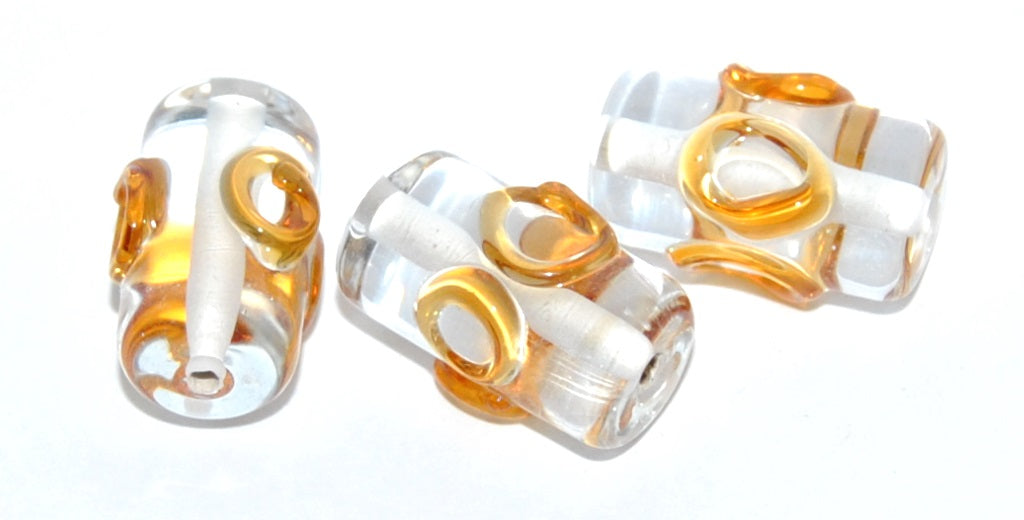 Czech Glass Hand Made Roller Tube Lampwork Beads, (Q), Glass, Czech Republic