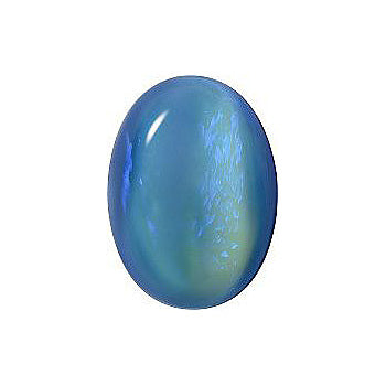 Oval Cabochons Flat Back Crystal Glass Stone, Aqua Blue 3 Mexico Opals (16619), Czech Republic