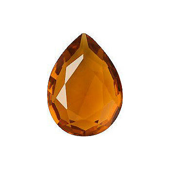 Pear Faceted Pointed Back (Doublets) Crystal Glass Stone, Orange 5 Transparent (10070), Czech Republic