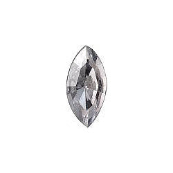 Navette Faceted Pointed Back (Doublets) Crystal Glass Stone, White 3 Transparent With Silver Foil (000300-Sf), Czech Republic
