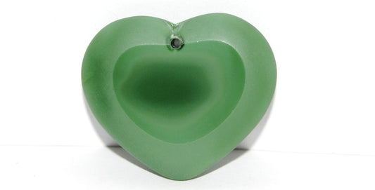 Table Cut Heart Beads Pendant, 56100 Matte (56100 M), Glass, Czech Republic