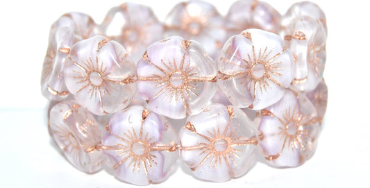Hawaii Flower Pressed Glass Beads, (6208 54200), Glass, Czech Republic