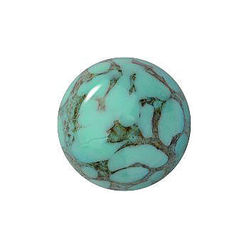 Round Cabochons Flat Back Crystal Glass Stone, Aqua Blue 12 Matrix Colours (Green-Matrix), Czech Republic