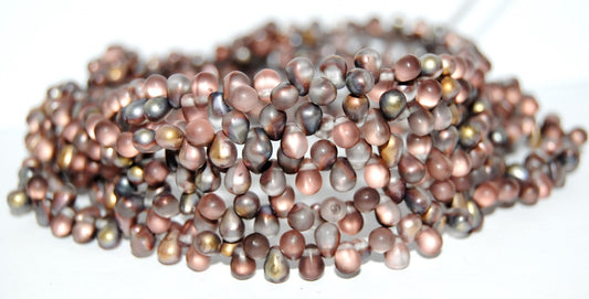 Pear Drop Pressed Glass Beads, Transparent Light Amethyst 27101M (20040 27101M), Glass, Czech Republic