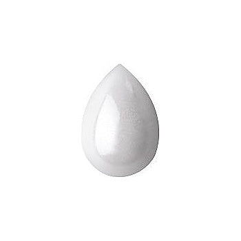 Pear Cabochons Flat Back Crystal Glass Stone, White 9 Opaque With Blue Hematite (030000-Bh), Czech Republic