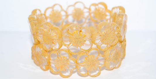 Table Cut Flower Beads Hibiscus, (21 43605 Lava Glass), Glass, Czech Republic
