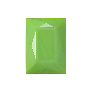 Rectangle Faceted Pointed Back (Doublets) Crystal Glass Stone, Light Green 2 Opaque (54020), Czech Republic