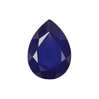 Pear Faceted Pointed Back (Doublets) Crystal Glass Stone, Blue 2 Opaque (34030), Czech Republic