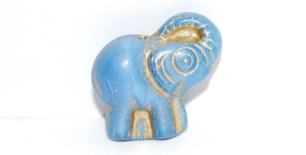 Elephant Animal Pressed Glass Beads, (7624 54202), Glass, Czech Republic