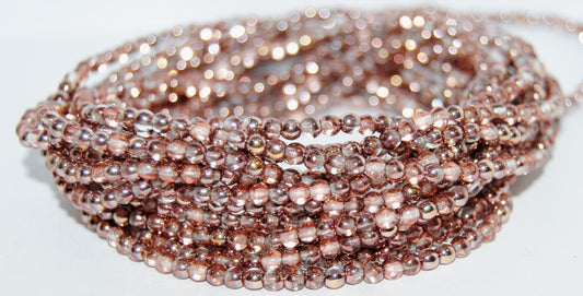 Round Pressed Glass Beads Druck, Crystal 27101 (30 27101), Glass, Czech Republic