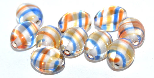 Oval Lampwork Glass Handmade Beads, (B), Glass, Czech Republic
