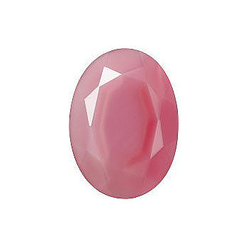 Oval Faceted Pointed Back (Doublets) Crystal Glass Stone, Pink 15 Pearl Colours (07402), Czech Republic