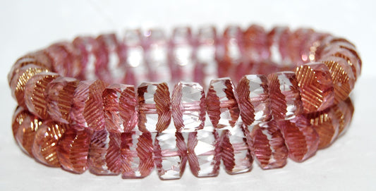 Faceted Cathedral Fire Polished Glass Beads, Crystal Luster Red Full Coated (30 14495), Glass, Czech Republic