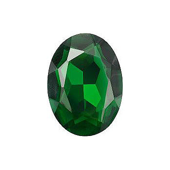 Oval Faceted Pointed Back (Doublets) Crystal Glass Stone, Green 4 Transparent With Ab (50640-Abb), Czech Republic