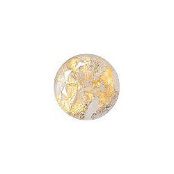 Round Faceted Flat Back Crystal Glass Stone, White 5 With Gold (0403-Gold), Czech Republic
