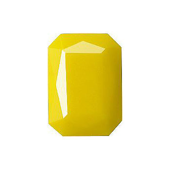 Octagon Faceted Pointed Back (Doublets) Crystal Glass Stone, Yellow 10 Opaque (83012), Czech Republic