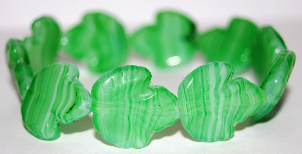 Grape Leaf Pressed Glass Beads, 55000 (55000), Glass, Czech Republic