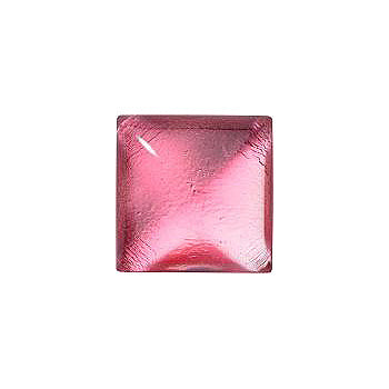 Square Cabochons Flat Back Crystal Glass Stone, Pink 13 With Silver (701490-K), Czech Republic
