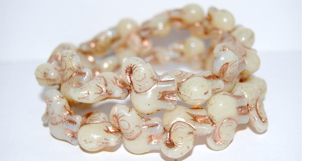 Elephant Animal Pressed Glass Beads, (1000 54200), Glass, Czech Republic