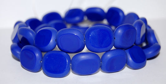 Table Cut Round Candy Beads, Rich Blue Mat (33060 Mat), Glass, Czech Republic