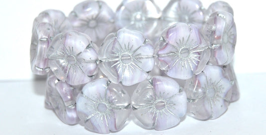 Hawaii Flower Pressed Glass Beads, (6208 54201), Glass, Czech Republic