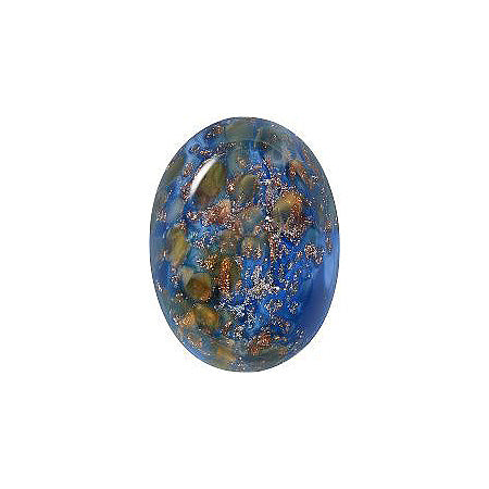 Oval Cabochons Flat Back Crystal Glass Stone, Blue 4 Specials (01561), Czech Republic