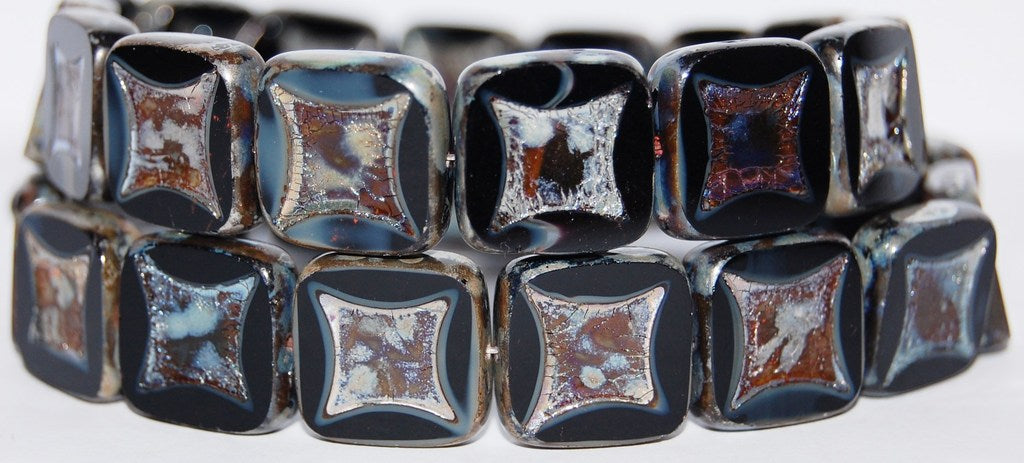 Table Cut Square Beads With Square, (17019 43400), Glass, Czech Republic