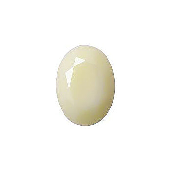 Oval Faceted Pointed Back (Doublets) Crystal Glass Stone, Yellow 9 Opaque (030000-K), Czech Republic