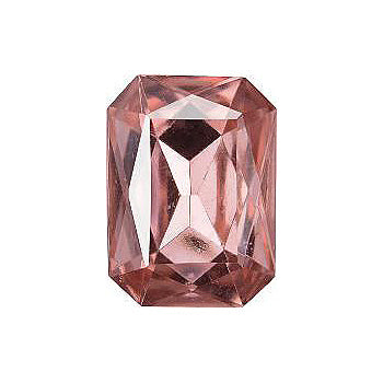 Octagon Faceted Pointed Back (Doublets) Crystal Glass Stone, Pink 12 Transparent With Aluminium (70120-L-Al), Czech Republic
