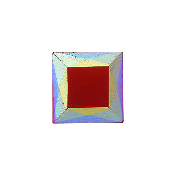 Square Faceted Pointed Back (Doublets) Crystal Glass Stone, Red 3 Opaque With Ab, Polished (93202-Abp), Czech Republic